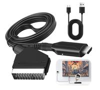 Convertisseur Péritel vers HDMI, Adaptateur Peritel vers HDMI Convertisseur Vidéo Audio HD 720P/1080P Adaptateur Péritel vers HDMI Tout en Un avec USB Câble pour HDTV STB VHS Xbox PS3 Sky DVD Blu-ray