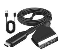 Convertisseur Péritel vers HDMI, Adaptateur Peritel vers HDMI pour HDTV | 1080p/720p, Adaptateur Audio Vidéo Tout en Un Câble, Péritel vers HDMI pour STB VHS Xbox PS3 Sky DVD Blu-ray, Plug & Play