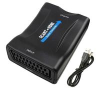 Convertisseur Péritel vers HDMI Adaptateur, SCART vers HDMI Vidéo Audio Adaptateur 1080P HD Support PAL NTSC SECAM pour PS4 PS3 TV D