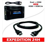 Convertisseur péritel vers HDMI avec câble HDMI 2m adaptateur de sortie HDMI Full HD 720p 1080p Commutateur vidéo audio haut