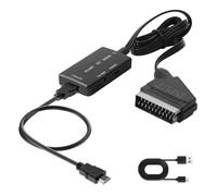 Convertisseur péritel vers HDMI avec câble HDMI et câble USB, commutateur Full HD 720p/1080p convertisseur vidéo audio convertisseur adaptateur HDTV moniteur projecteur pour HDTV STB VHS Xbox PS3 Sky