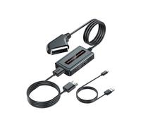 Convertisseur péritel vers HDMI - LECOO - Modèle avec câble USB - Résolution 720p/1080p - Plug & Play - Noir
