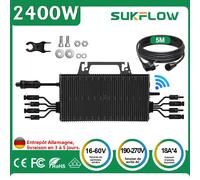 Convertisseur photovoltaïque MPPT 2400W/1200W, étanche IP67, micro-convertisseur solaire pour balcon, pour système d'énergie domestique connecté au réseau 2400W