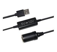 Convertisseur prise allume-cigare USB 5V vers 12V - HTC EQUIPEMENT - 12W et cable 120cm