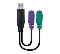 Convertisseur PS/2 - Adaptateur pour Clavier et Souris, 2 Ports PS/2 vers USB, connecteur h-a/m, Longueur 15 cm, Facile à Utiliser, Plug and Play.