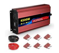Convertisseur Puissance Onduleur Sinusoïdale pour 1000W-8000W 12V-240V LCD Double Sortie Britannique Contrôle Température Véhicules Camping Camion Solaire(12V4500W 240V50HZ)