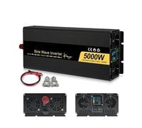 Convertisseur Puissance Onduleur Solaire À Onde Sinusoïdale pour 7000W 8000W Convertisseur De Tension DC 12V/24V AC 220V 50Hz 60Hz Double Prise UE(5000W (Rated 2500W))