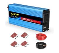 Convertisseur Puissance Onduleur Voiture Sinusoïdale pour 2200W 24V-240V AC Affichage Numérique Double Prise Britannique Ventilateur Thermostatique Car Réseau(24V 2200W 240V50HZ)