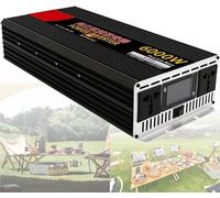 Convertisseur Pur Sinus 1200W/1600W/2000W/2500W/3000W/4000W/5000W/6000W/8000W Transformateur de Tension DC 12V/24V/48V/60V/72V à AC 110V/220V 230V pour RV,Solar,Camping,Outdoor(6000w,24Vto110V)