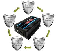 Convertisseur pur sinus 12V 220V - Virex® - 4000W - Télécommande - Double prises AC - Pour camion et camping-car