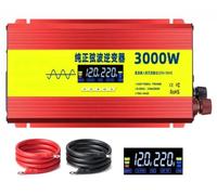 Convertisseur Pur Sinus 1500W 2500W 3000W Onduleur à Onde sinusoïdale Pure | Écran LCD, Ventilateur automatique pour camping extérieur(3000W,72V)