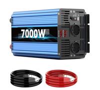 Convertisseur Pur Sinus 3000W 7000W DC12V 24V vers 230V Onduleur Sinusoïdal Pur Prise UE pour Batterie Voiture Panneau Solaire avec Port USB Voiture Onduleur(24V 230V 7000W EU)