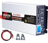 Convertisseur Pur Sinus 4000W 5000W 6000W Transformateur de Tension 12V 24V 48V 60V 72V à 110V/220V 230V Onduleur Onde Sinusoïdale Pure Courant Voiture CC vers AC,for Auto Camions(4000W,24Vto220V)
