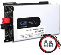 Convertisseur Pur Sinus 5000W 6000W 8000W 10000W 12000W Inverter DC 12V 24V 48V 60V 72V 96V à AC 220V 230V Onduleur à Onde Sinusoïdale Pure,Transformateur Voiture for Auto(8000W,12Vto220V)