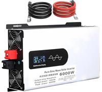 Convertisseur Pur Sinus 5000W 6000W 8000W 10000W 12000W Inverter DC 12V 24V 48V 60V 72V 96V à AC 220V 230V Onduleur à Onde Sinusoïdale Pure,Transformateur Voiture for Auto(6000W,12Vto110V)