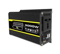 Convertisseur Pur Sinus Convertisseur Puissance DC 12 V vers AC 110/220 V Double USB Onduleur Intelligent 3000 W Onduleur Numérique Camping-Car Et Caravane Voiture Onduleur(12V to 110V Black)