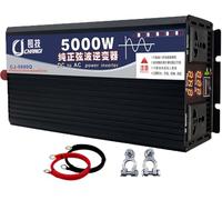 Convertisseur Pur Sinus Onduleur Puissance crête 3500W 4000W 5000W 5500W 6000W 8000W 10000W 12000W 16000W DC 12V/24V/48V/60V/72V à AC 220V/230V pour Voiture Camping Voyage Urgence(5000W,12Vto220V)