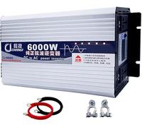 Convertisseur Pur Sinus Onduleur Puissance crête 3500W 4000W 5000W 5500W 6000W 8000W 10000W 12000W 16000W DC 12V/24V/48V/60V/72V à AC 220V/230V pour Voiture Camping Voyage Urgence(6000W,60Vto110V)