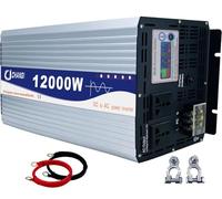 Convertisseur Pur Sinus Onduleur Puissance crête 3500W 4000W 5000W 5500W 6000W 8000W 10000W 12000W 16000W DC 12V/24V/48V/60V/72V à AC 220V/230V pour Voiture Camping Voyage Urgence(12000W,24Vto220V)