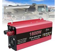 Convertisseur Pur Sinus Onduleur Puissance de Pointe1000W 1600W 2200W 3000W Convertisseur Pur Sinus 12V 24V 220V 230V Transformateur de Tension Adaptateur de Voiture (12V,1600W)