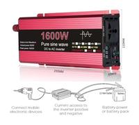 Convertisseur Pur Sinus Onduleur Sinusoïdal Pur 1000 W 1600 W 2000 W 3000 W 12 V 24 V 50 Hz Convertisseur Puissance Solaire DC 12 V vers AC 220 V Voiture Onduleur(1600W-12V)