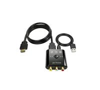 Convertisseur RCA AV Vers Compatible AV/CVSB L/R, Boîtier Vidéo HD 1080p, Prise en Charge NTSC et PAL