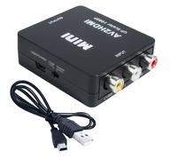 Convertisseur RCA HDMI 1080P, Adaptateur AV CVBS vers HDMI avec USB | Mini convertisseur RCA HDMI pour TV, projecteur et console rétro, prise en charge PAL NTSC avec câble USB 5V.