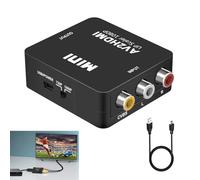 Convertisseur RCA vers HDMI 1080P, Adaptateur Audio Vidéo Composite AV CVBS vers HDMI avec Câble d'Alimentation USB, Compatible avec PS2, PS3 Xbox Wii VHS TV Lecteur DVD, Supporte PAL NTSC SECAM