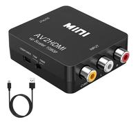 Convertisseur RCA vers HDMI, 1080P MINI Video Audio Converter, AV vers HDMI compatible PAL-NTSC pour TV PC PS3 PS2 STB Xbox VHS