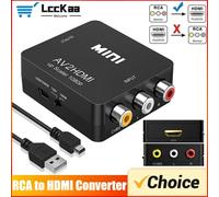 Convertisseur RCA vers HDMI avec câble USB, adaptateur AV vers HDMI 1080P AV2HDMI AV/CVSB vers HDMI, commutateur AV vers HDMI, adaptateur HD-MI White-AV TO HD