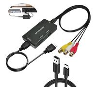 Convertisseur RCA vers HDMI - Câble AV Rouge Jaune et Blanc - Composant Multi-Ports vers HDMI RVB - Adaptateur Audio Vidéo 1080p Composite