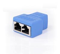 Convertisseur RJ45 1 entrée 2 sorties STP UTP Cat6 8P8C femelle vers femelle répartiteur réseau Ethernet Switcher adaptateur connecteur bleu