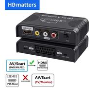 Convertisseur Scart vers HDMI 2-en-1, convertisseur de câble composite AV Scart vers HDMI, entrée Scart RCA vers sortie HDMI pour Wii DVD HDTV check note