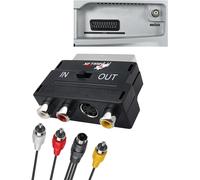 Convertisseur Scart Vers Rca & S-Video Connecte Consoles, Dvd, Vhs, Caméras Commutation In/Out Audio Mono/Stéréo Vidéo Composite, Noir[YIN4180709]