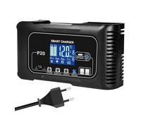 Convertisseur Tension Chargeur Batterie Voiture 10 A/20 A 12 V 24 V Entièrement Automatique pour Réparation par Impulsions pour Batterie Plomb-Acide Et Lithium Lifepo4 AGM(20A Charger-EU Plug)