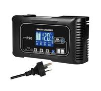 Convertisseur Tension Chargeur Batterie Voiture 10 A/20 A 12 V 24 V Entièrement Automatique pour Réparation par Impulsions pour Batterie Plomb-Acide Et Lithium Lifepo4 AGM(20A Charger-AU Plug)