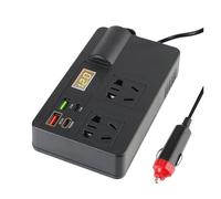 Convertisseur Tension Convertisseur 200 W CC pour Voiture Adaptateur Secteur 12 V/24 V vers CA 220 V QC 3.0 Chargeurs USB/PD/Type-C Détection Tension