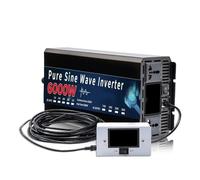 Convertisseur Tension Convertisseur De Tension Solaire pour Voiture Onduleur Sinusoïdal Pur 10000 W 12V/24V/48V/60V/72V CC vers 110V/220V CA avec Télécommande 0/1(60V,220V 50Hz,6000w Telecontrol)