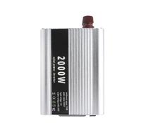 Convertisseur Tension Convertisseur Puissance Portable 2000 W DC 12 V/24 V vers AC 220 V Adaptateur Chargeur Automatique À Onde Sinusoïdale Modifiée Prise Universelle(24V 220V Silver)