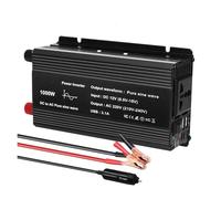 Convertisseur Tension Onduleur 12V 220V 1000W 1500W Sinusoïdal Pur Prise UE Fréquence 50Hz 60Hz Convertisseur avec LED 31 A Double USB Transformateur Solaire(1000W 12v 50hz Un)