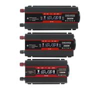Convertisseur Tension Onduleur Pointe 1500W/2000W/2600W 12V/24V CC vers 230V CA Écran LCD Onde Sinusoïdale Modifiée pour Maison/Voiture Solaire 2 Ports USB Prise UE(12V 230V 2000W)
