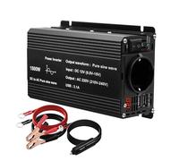 Convertisseur Tension Onduleur Sinusoïdal Pur 1000 W 1500 W 12 V 220 V Prise UE Fréquence 50 Hz 60 Hz Convertisseur avec LED 3,1 A Double USB Transformateur Solaire Voiture(1500W 12v 50hz EU)