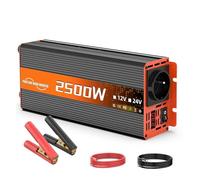 Convertisseur Tension Onduleur Sinusoïdal Pur 12 V CC vers 220 V CA 60 Hz, Prise UE, 2500 W, Convertisseur De Tension LED, Transformateur pour Maison, Camping-Car