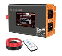 Convertisseur Tension Onduleur Sinusoïdal Pur 5000 W 12 V vers 220 V avec Prise UE pour Stockage De Batteries Solaires Et Chalets Hors Réseau(2000W)