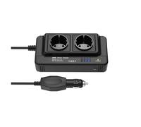Convertisseur Tension Onduleur Voiture 200 W DC 12 V vers AC 220 V 4 Prises EU Convertisseur Automatique Chargeur Adaptateur Allume-Cigare Ports USB Puissance Crête 400 W