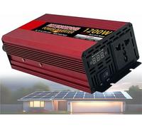 Convertisseur Tension Pur Sinus Onduleur 1200W/1600W/2000W/2500W/3000W/4000W/5000W/6000W/8000W DC 12V/24V/48V/60V/72V à AC 110V/220V 230V AC pour Énergie Solaire De Voiture(1200W,12Vto220V)