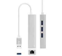 Convertisseur USB 3.0 vers Ethernet Gigabit + 3 Ports USB 3.0, 15 cm, idéal pour connecter des appareils supplémentaires et étendre Les connexions réseau.