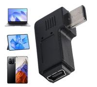Convertisseur USB à angle droit - Type C mâle USB Femelle 5 broches pour la synchronisation des données | Construction durable avec un profil d'économie d'espace, compatible avec les ordinateurs