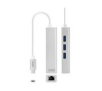 Convertisseur USB C vers Ethernet Gigabit avec 3 Ports USB 3.0, 15 cm, idéal pour des connexions Rapides et efficaces