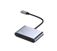 Convertisseur USB-C Vers USB-C Double 4K 60 Hz, Adaptateur pour Lunettes AR de Type C, Convertisseur de Puissance PD100 W, Adaptateur de Charge USB